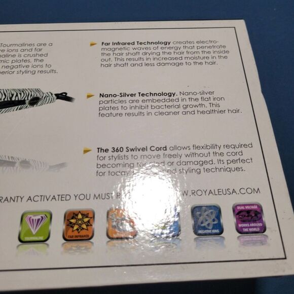 Pro Royale Professional Ceramic Straightener Iron  Wet to Dry Zebra - Picture 10 of 10